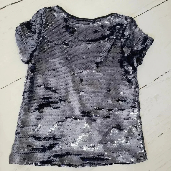 Anthropologie Leifsdottir Metallic Blue Sequin Top Concert Eras Tour - Picture 6 of 8